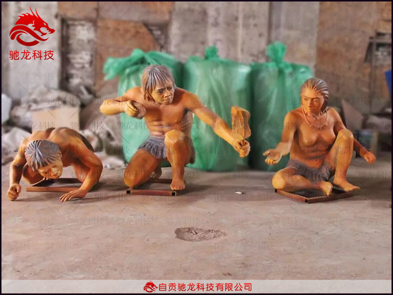 原始古人生活農耕場景