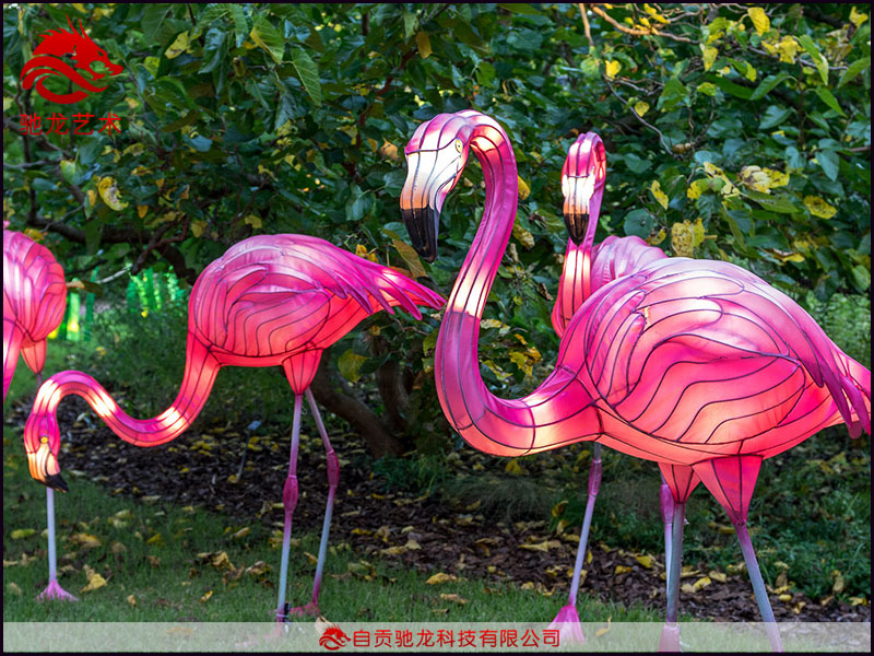 元宵花燈製作火烈鳥造型燈籠