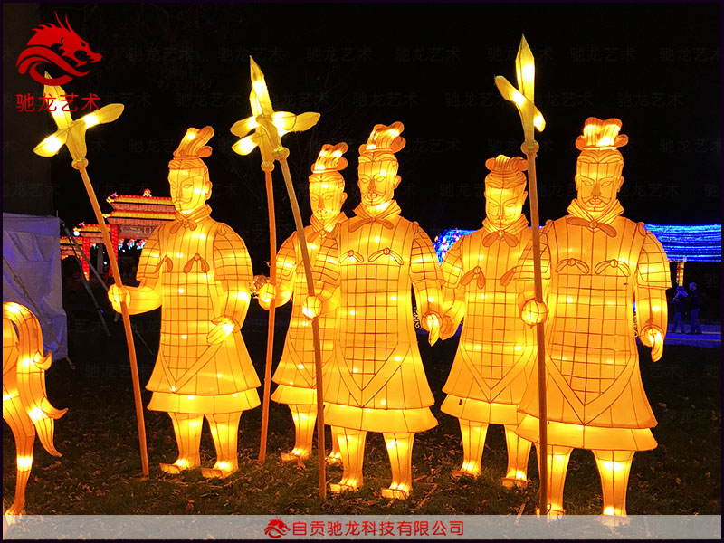 燈展公司定製秦始皇兵馬俑美陳彩燈